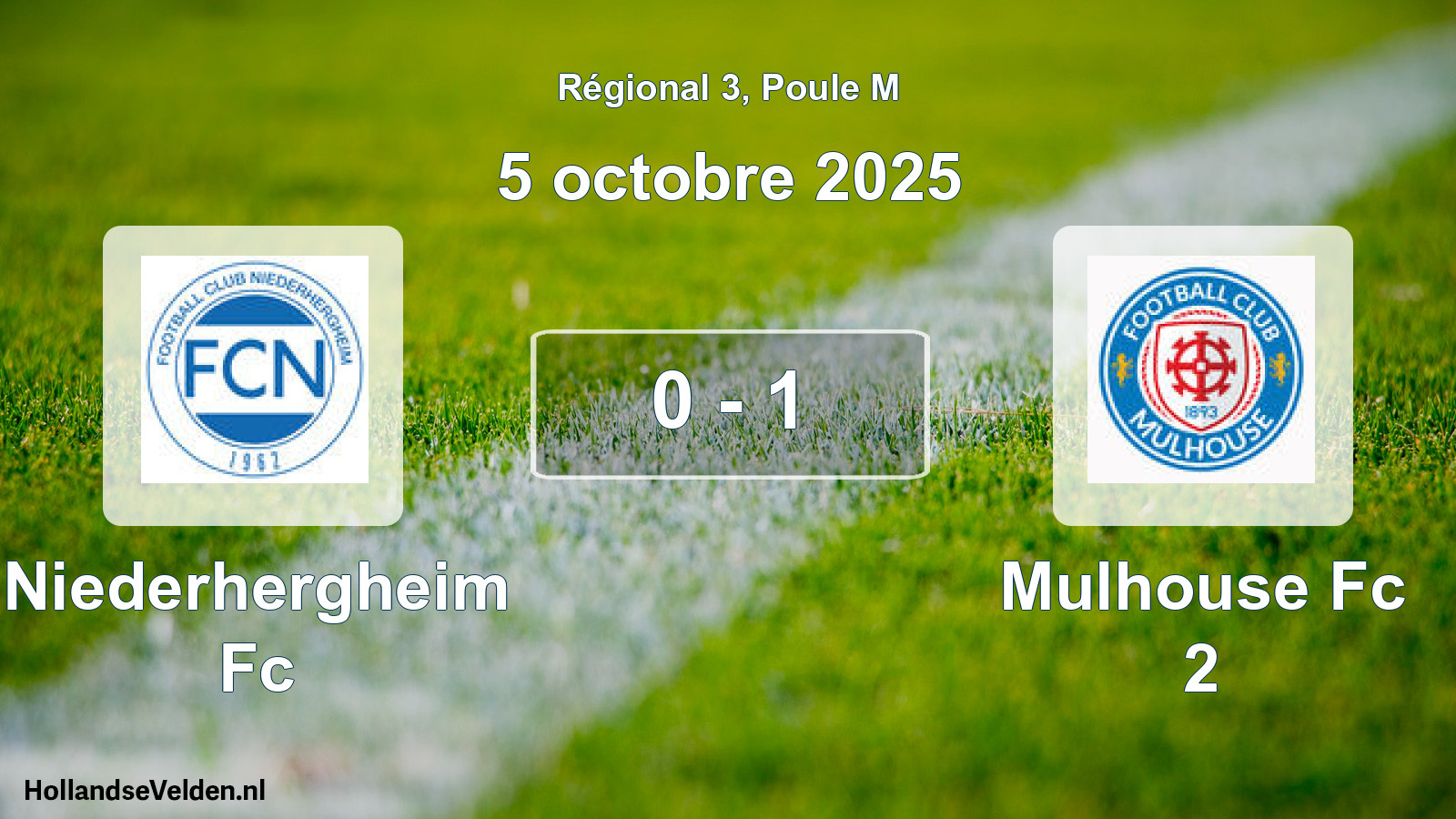 Total number of matches played: Niederhergheim Fc - Mulhouse Fc 2 0 - 1 (5 October 2025)
