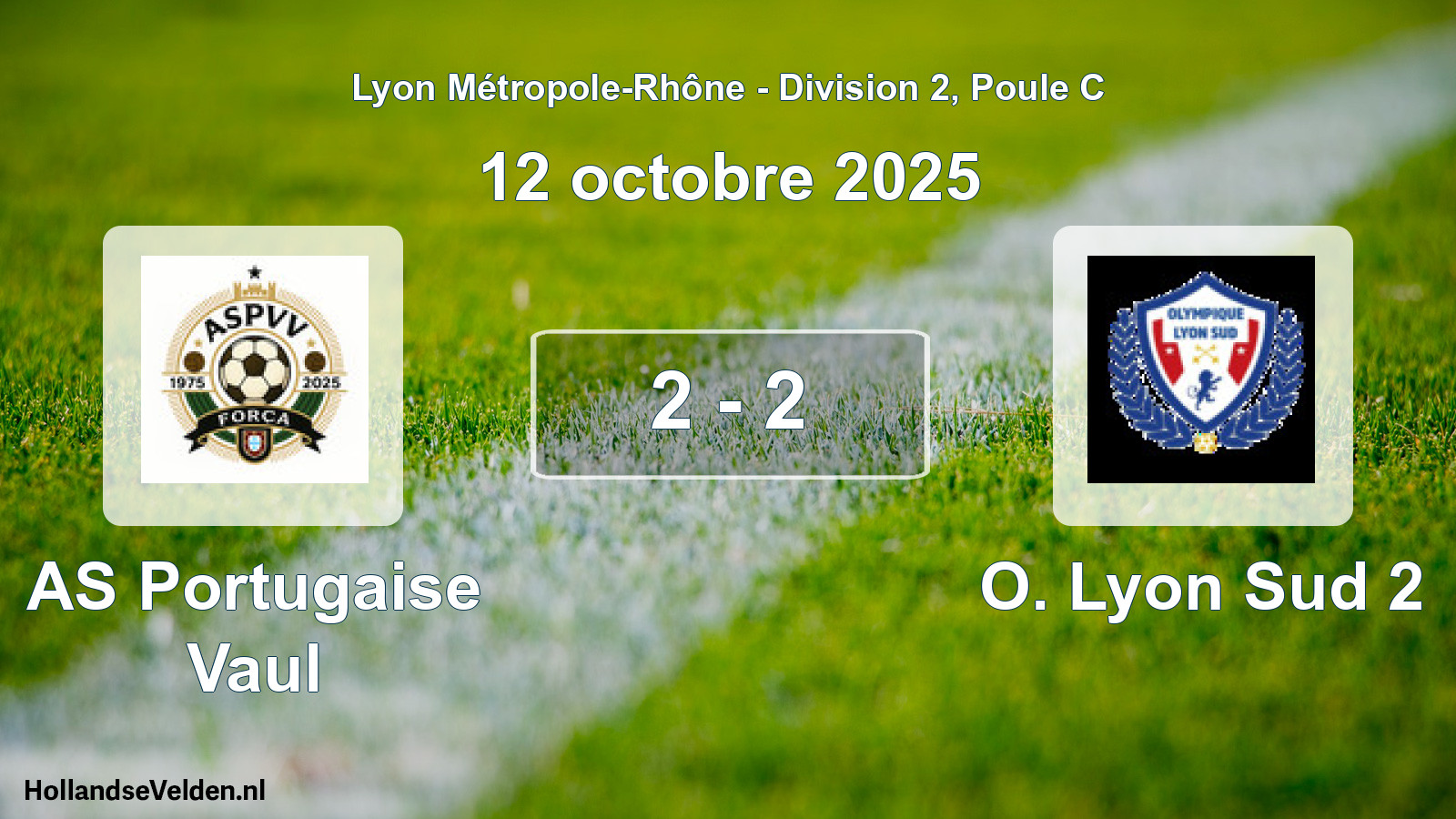 Gespeelde wedstrijd: AS Portugaise Vaul - O. Lyon Sud 2 2 - 2 (12 oktober 2025)