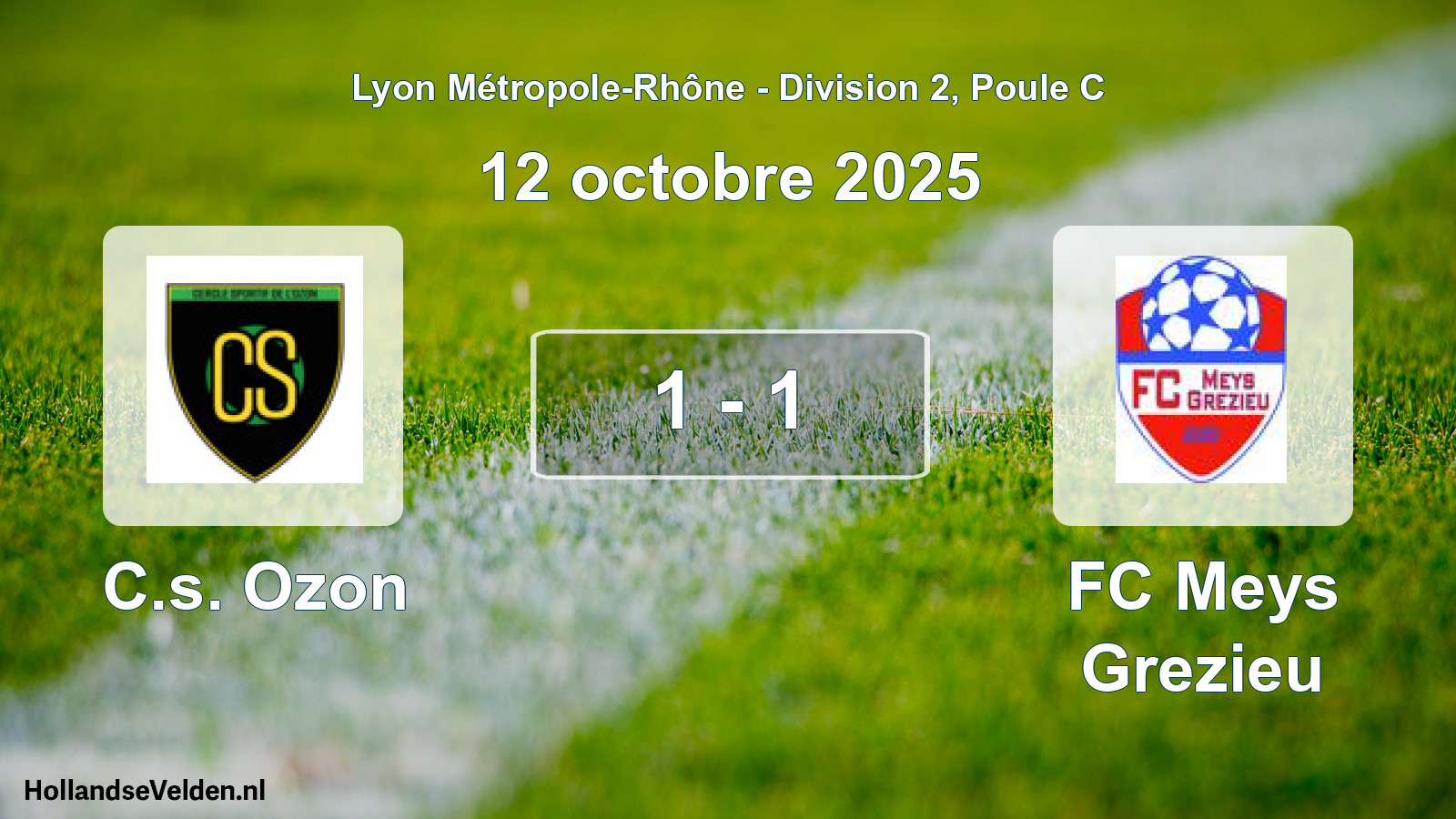 Match joué: C.s. Ozon - FC Meys Grezieu 1 - 1 (12 octobre 2025)