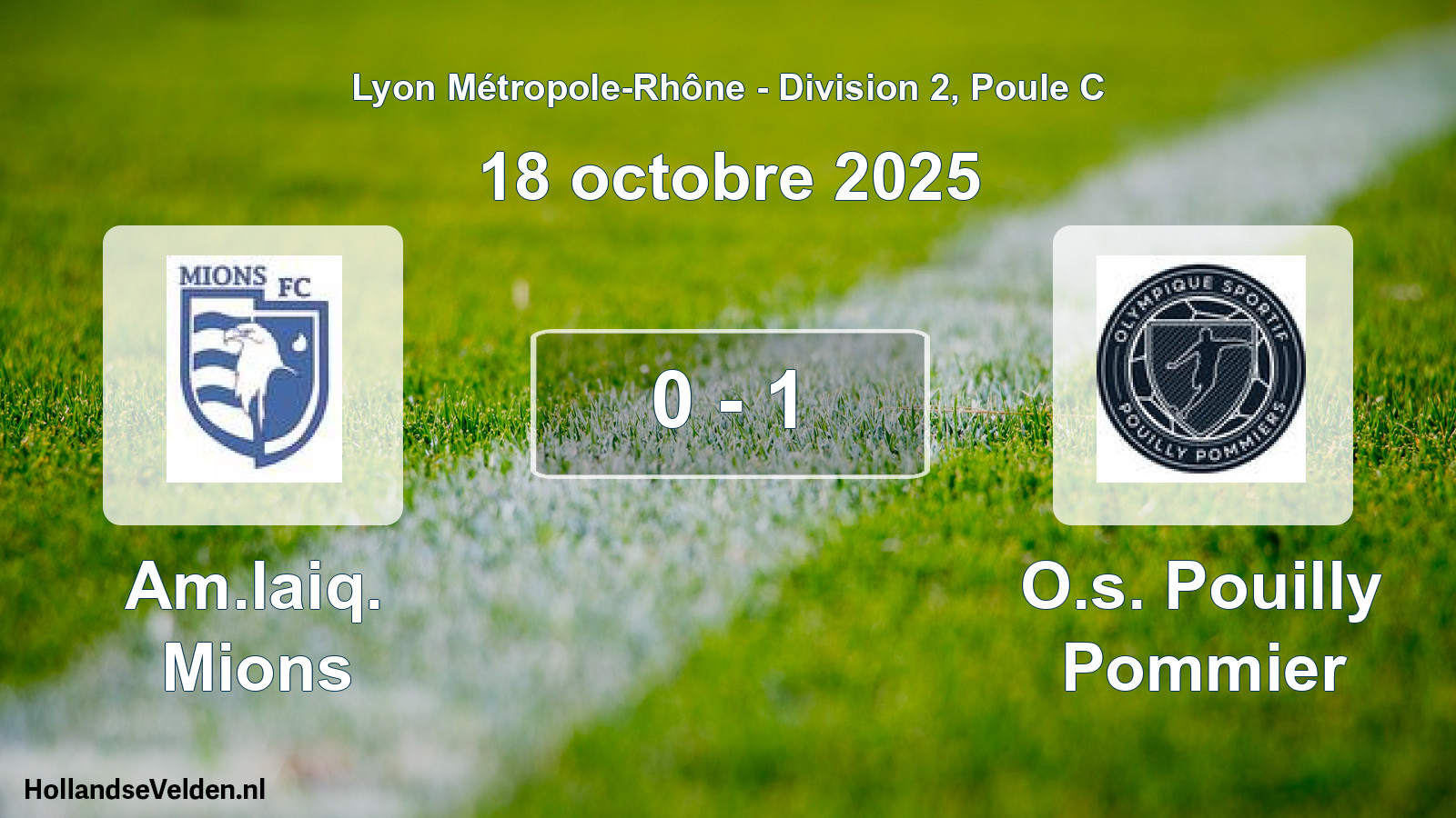 Gespeelde wedstrijd: Am.laiq. Mions - O.s. Pouilly Pommier 0 - 1 (18 oktober 2025)