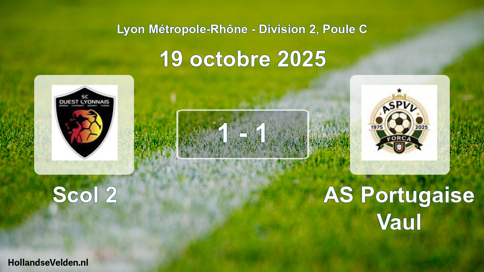 Gespeelde wedstrijd: Scol 2 - AS Portugaise Vaul 1 - 1 (19 oktober 2025)