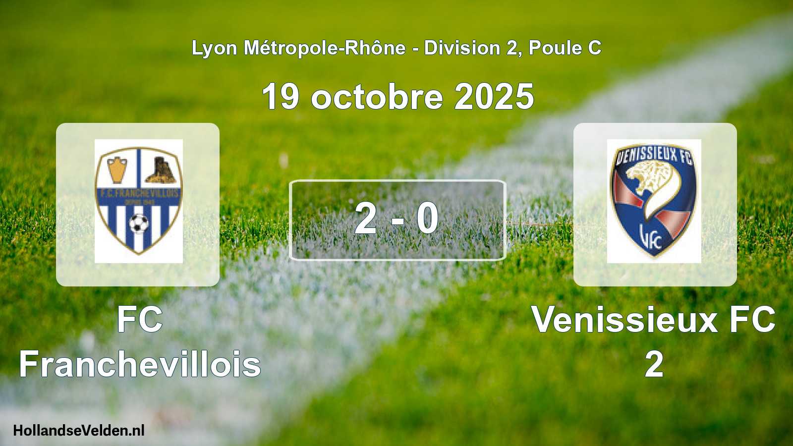 Gespeelde wedstrijd: FC Franchevillois - Venissieux FC 2 2 - 0 (19 oktober 2025)