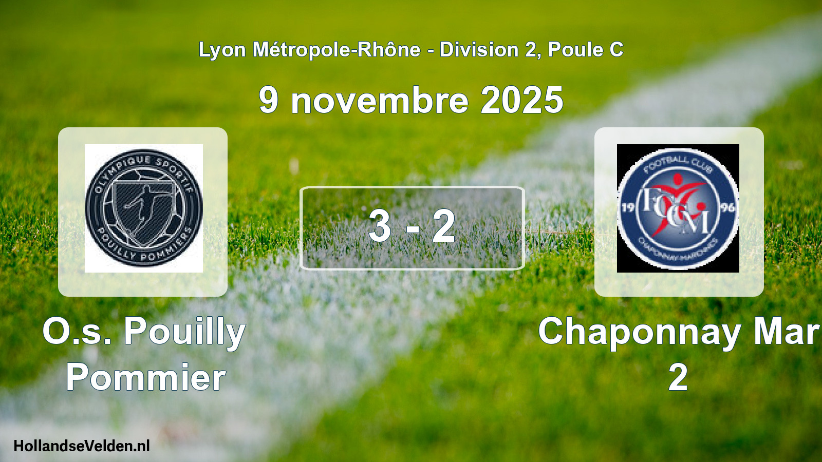 Gespeelde wedstrijd: O.s. Pouilly Pommier - Chaponnay Mar 2 3 - 2 (9 november 2025)