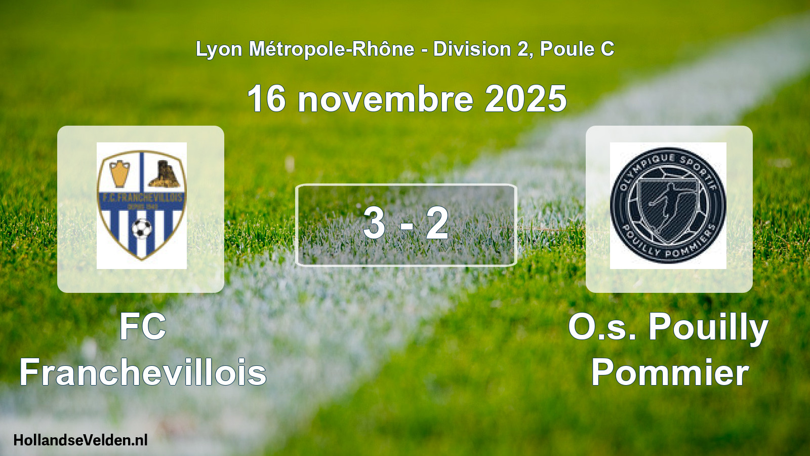 Match joué: FC Franchevillois - O.s. Pouilly Pommier 3 - 2 (16 novembre 2025)