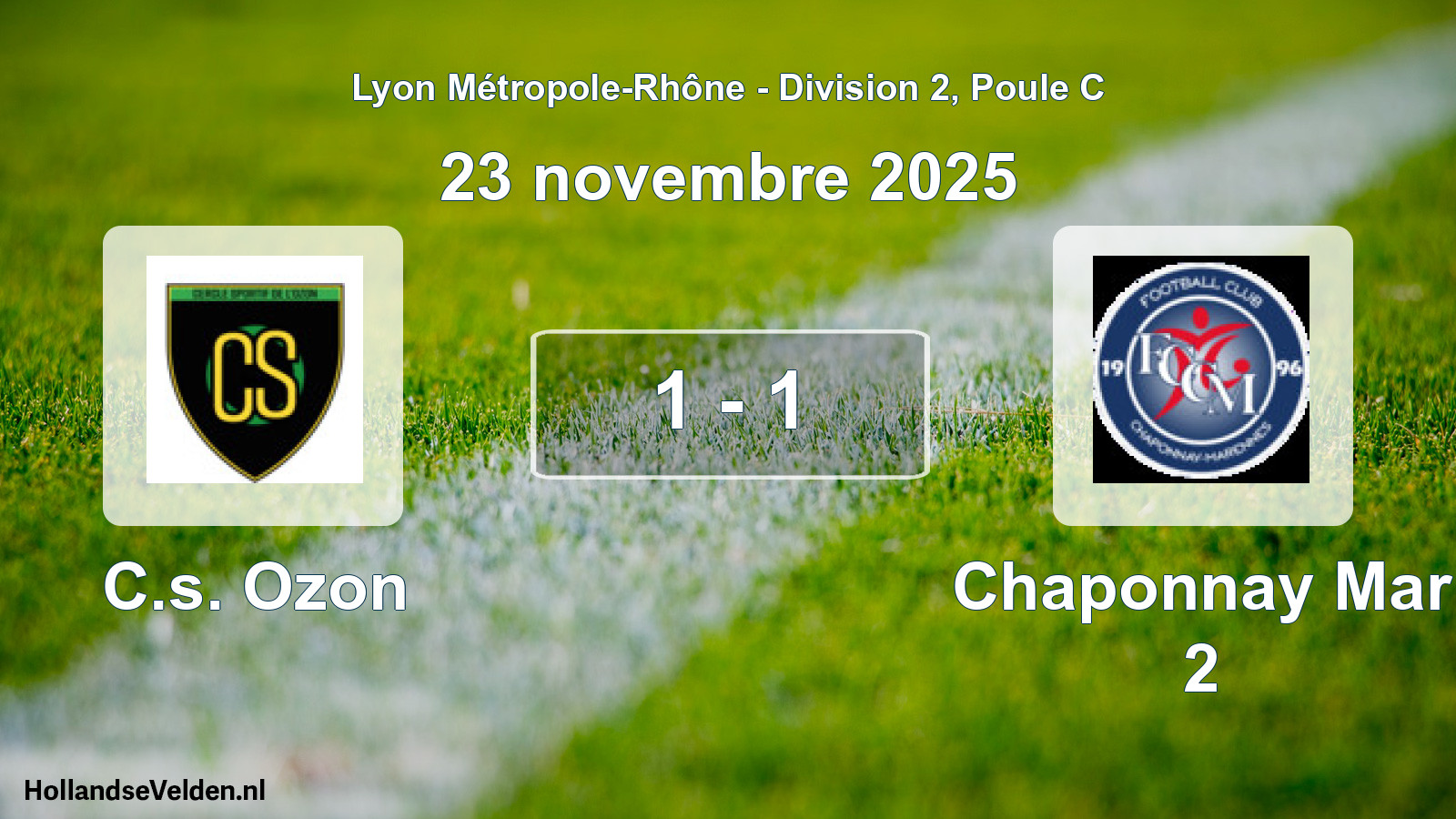Gespeelde wedstrijd: C.s. Ozon - Chaponnay Mar 2 1 - 1 (23 november 2025)