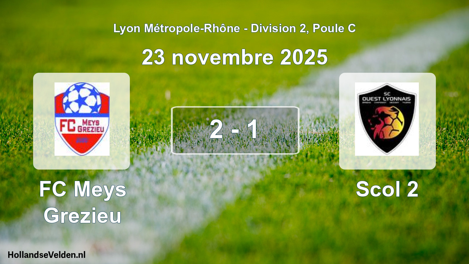 Gespeelde wedstrijd: FC Meys Grezieu - Scol 2 2 - 1 (23 november 2025)