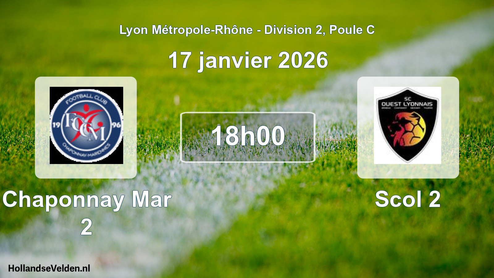 Geplande wedstrijd: Chaponnay Mar 2 - Scol 2 (17 januari 2026)