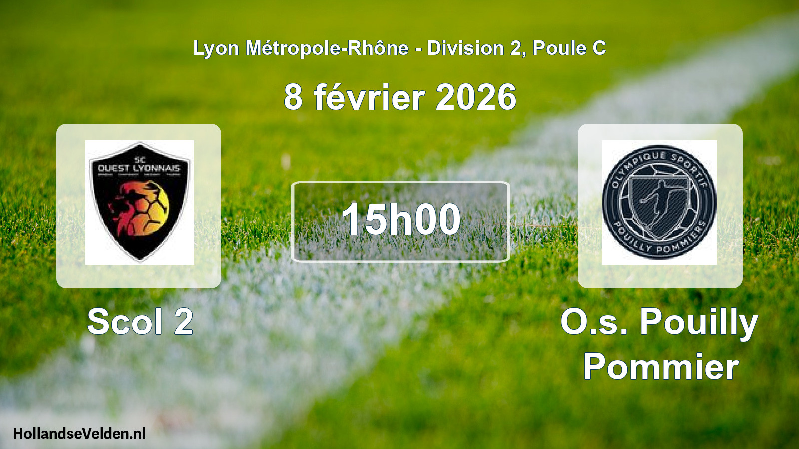 Geplande wedstrijd: Scol 2 - O.s. Pouilly Pommier (8 februari 2026)
