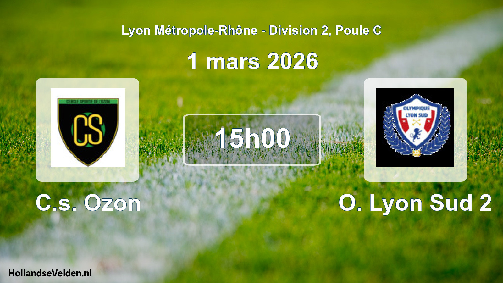 Geplande wedstrijd: C.s. Ozon - O. Lyon Sud 2 (1 maart 2026)