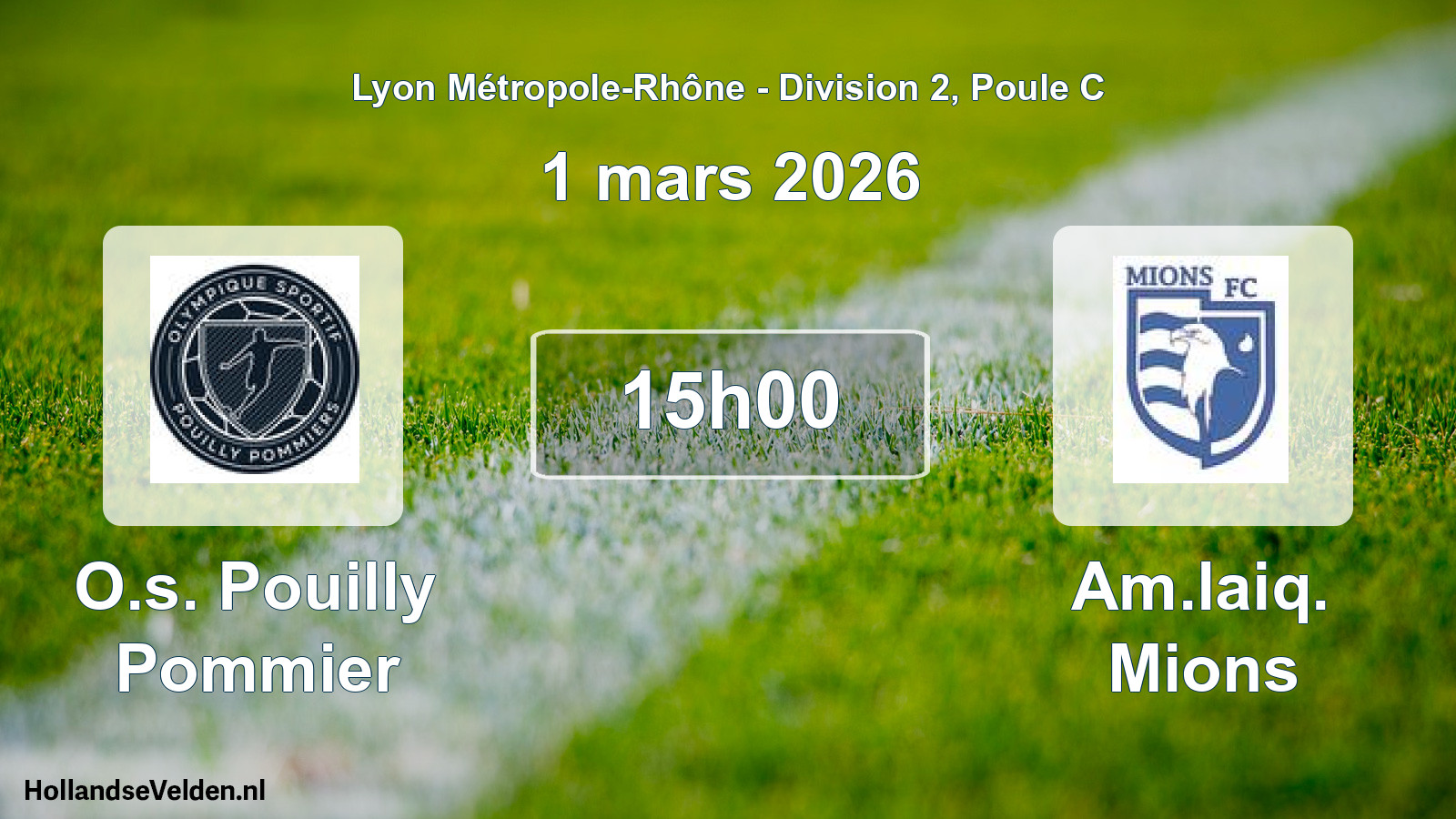 Geplande wedstrijd: O.s. Pouilly Pommier - Am.laiq. Mions (1 maart 2026)