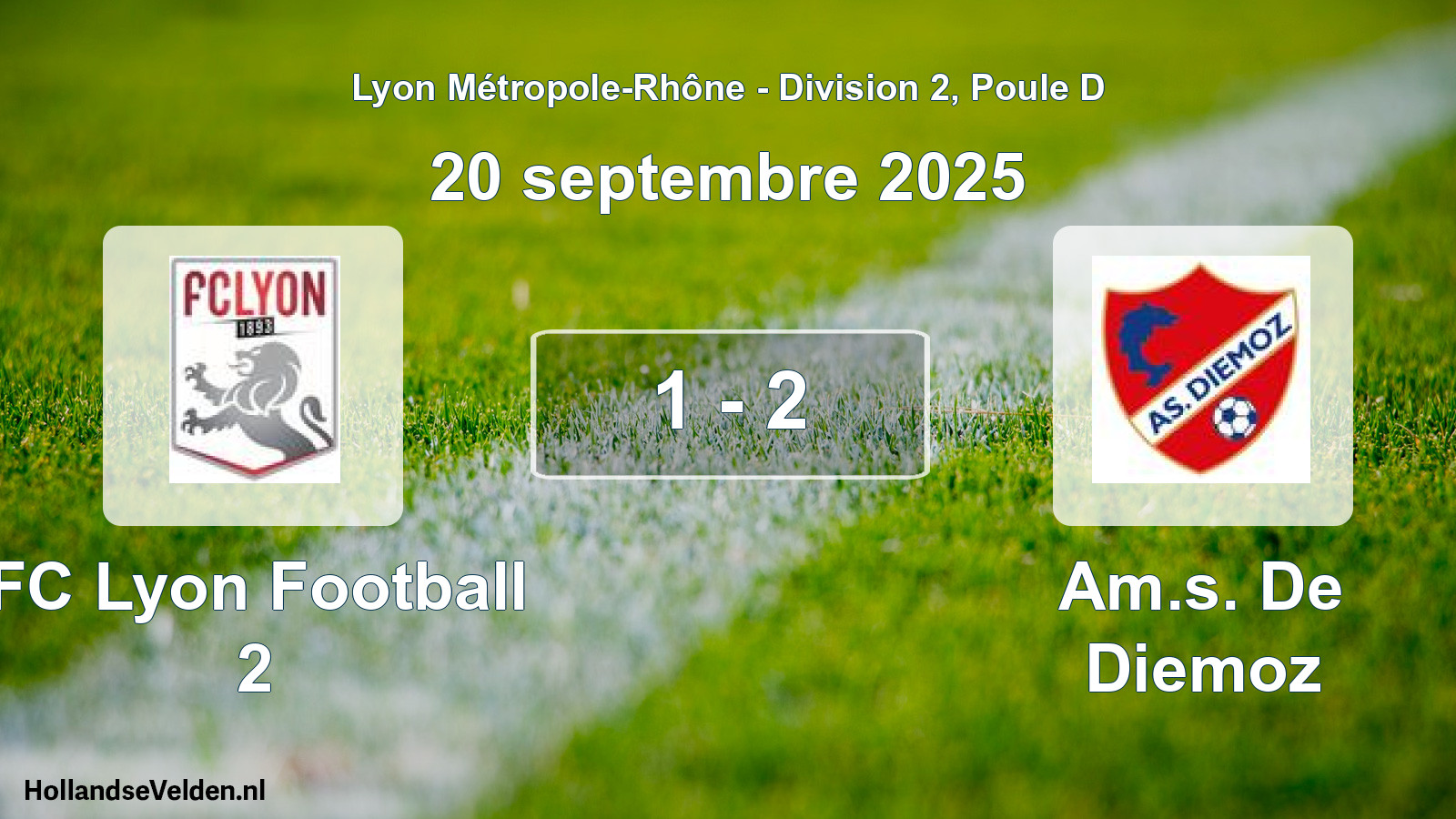 Gespeelde wedstrijd: FC Lyon Football 2 - Am.s. De Diemoz 1 - 2 (20 september 2025)