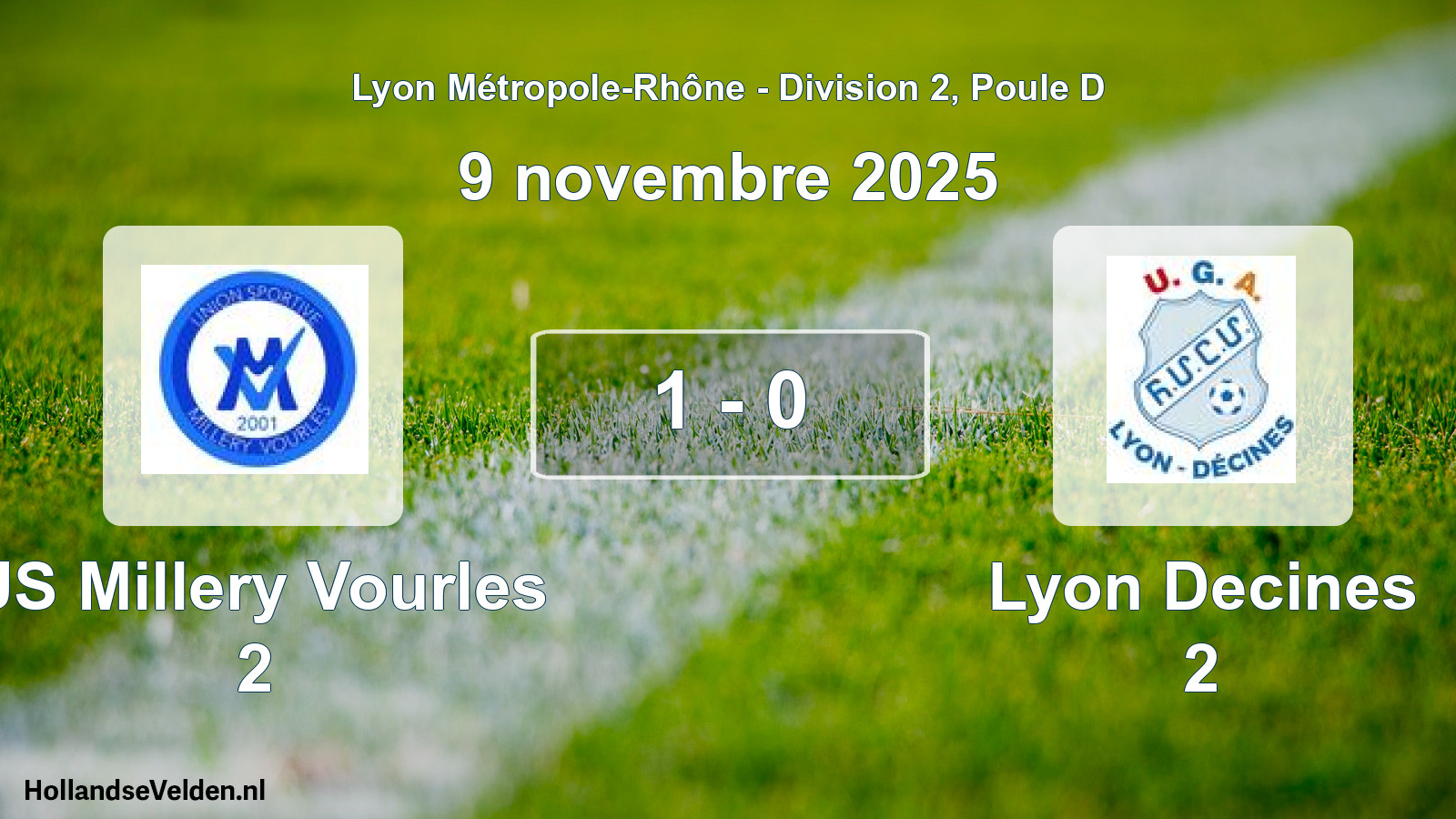 Gespeelde wedstrijd: US Millery Vourles 2 - Lyon Decines 2 1 - 0 (9 november 2025)