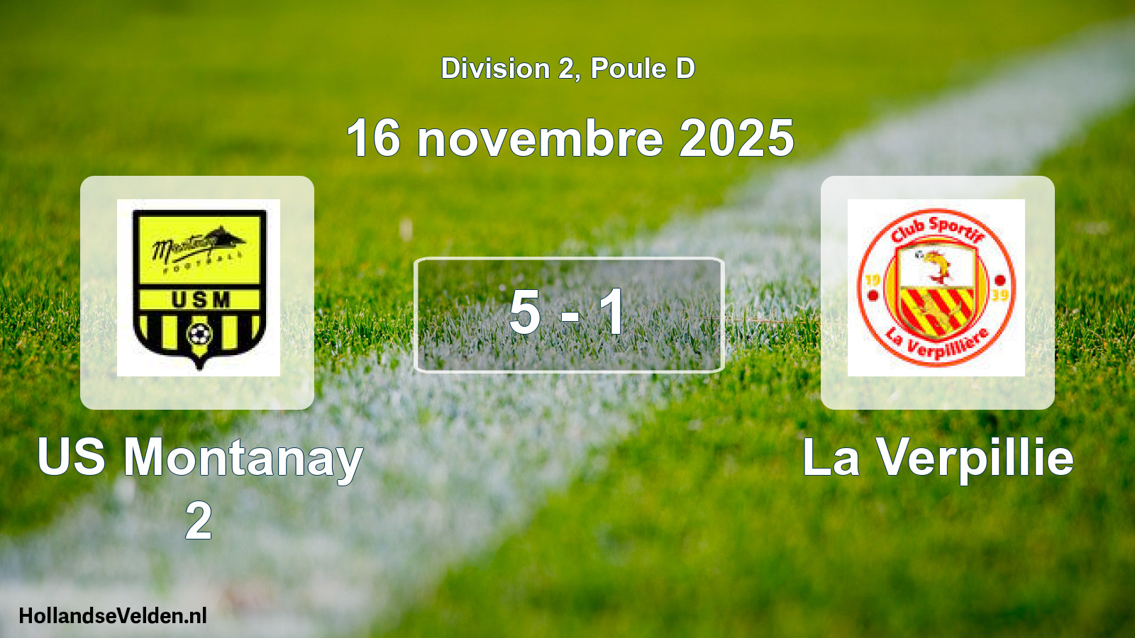 Match joué: US Montanay 2 - La Verpillie 5 - 1 (16 novembre 2025)