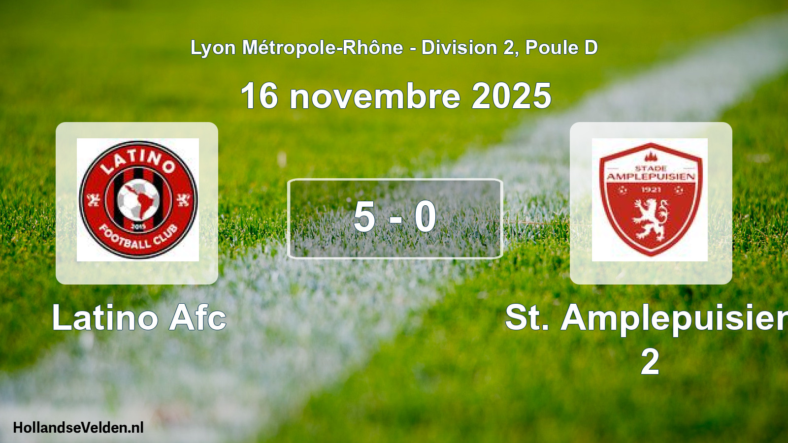 Gespeelde wedstrijd: Latino Afc - St. Amplepuisien 2 5 - 0 (16 november 2025)