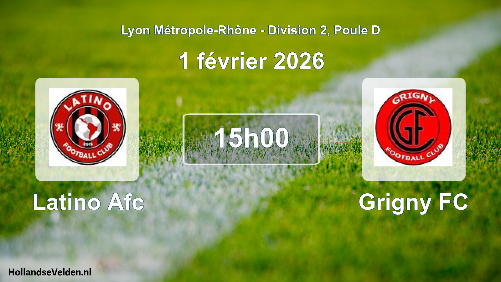 Match programmé: Latino Afc - Grigny FC (1 février 2026)