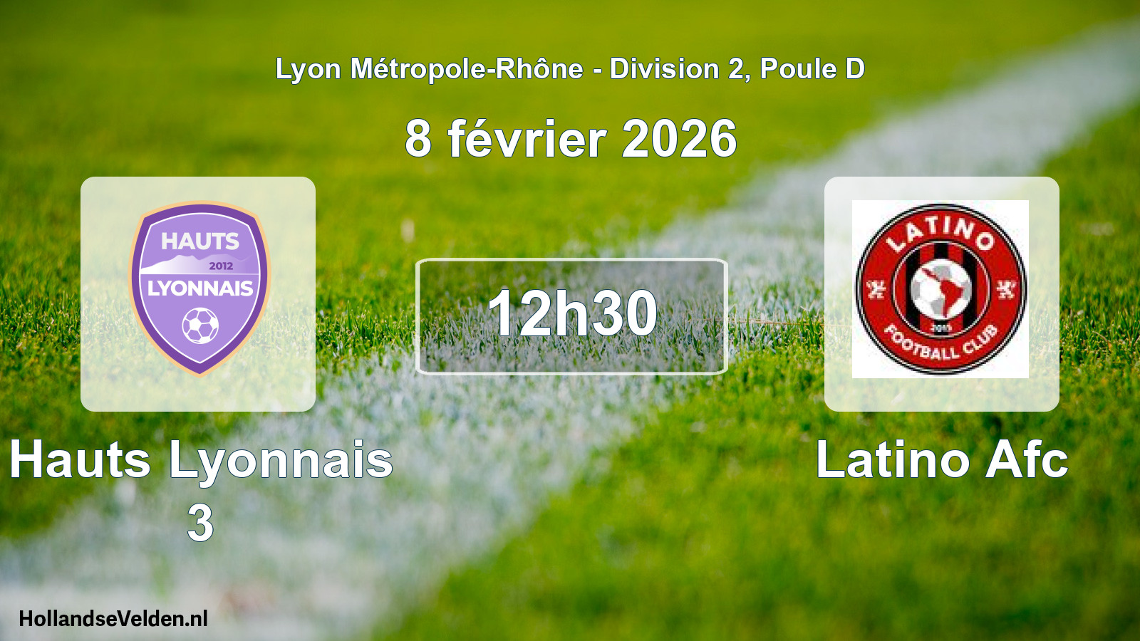 Match programmé: Hauts Lyonnais 3 - Latino Afc (8 février 2026)