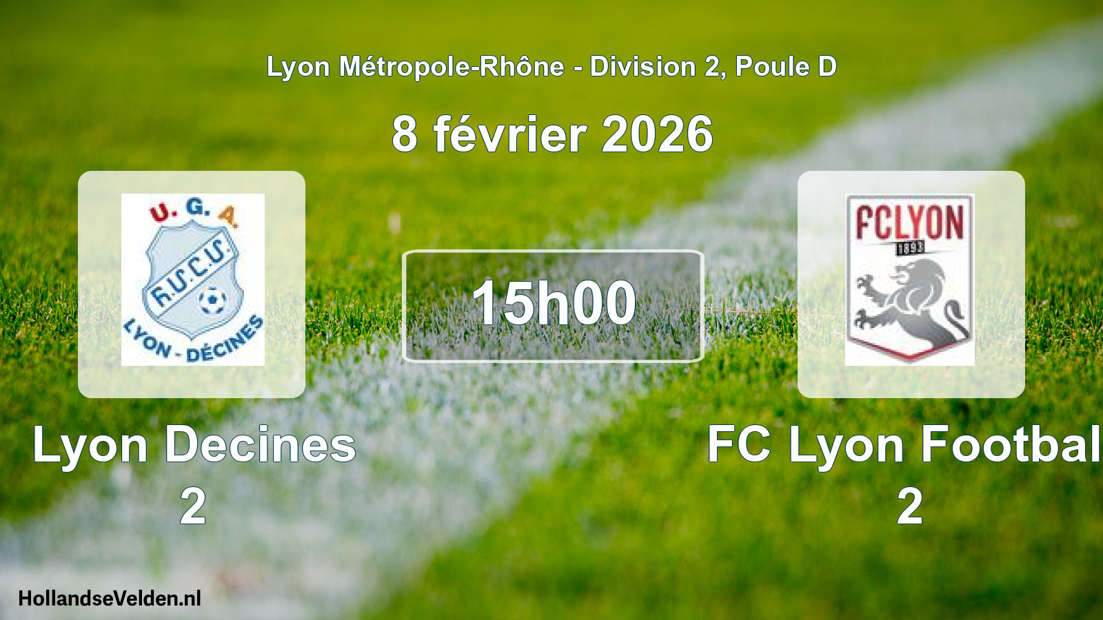 Geplande wedstrijd: Lyon Decines 2 - FC Lyon Football 2 (8 februari 2026)