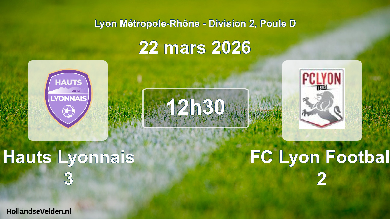 Geplande wedstrijd: Hauts Lyonnais 3 - FC Lyon Football 2 (22 maart 2026)