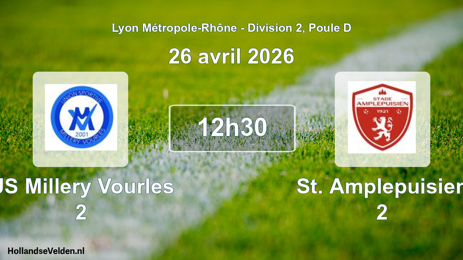 Match programmé: US Millery Vourles 2 - St. Amplepuisien 2 (26 avril 2026)