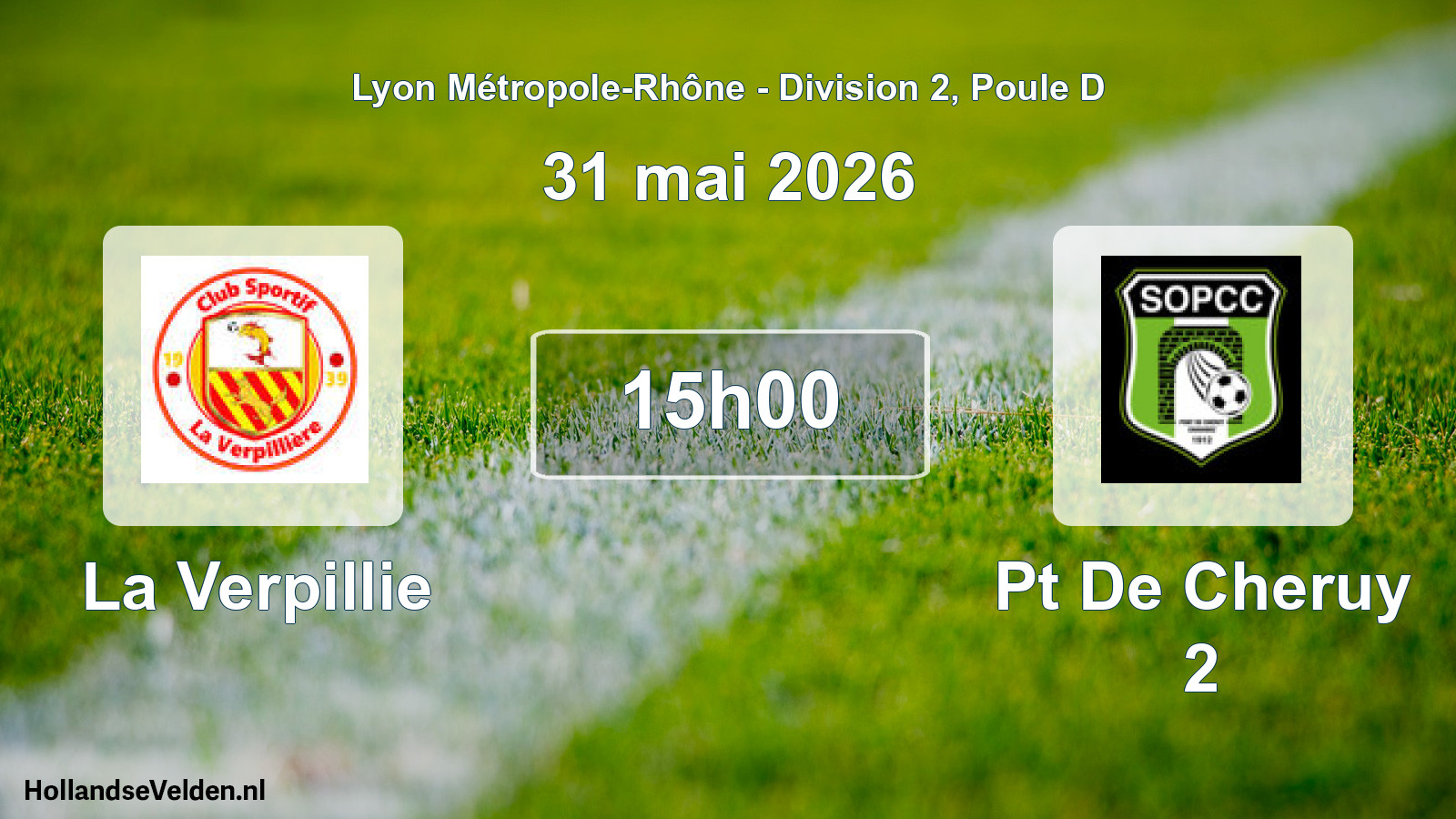 Geplande wedstrijd: La Verpillie - Pt De Cheruy 2 (31 mei 2026)