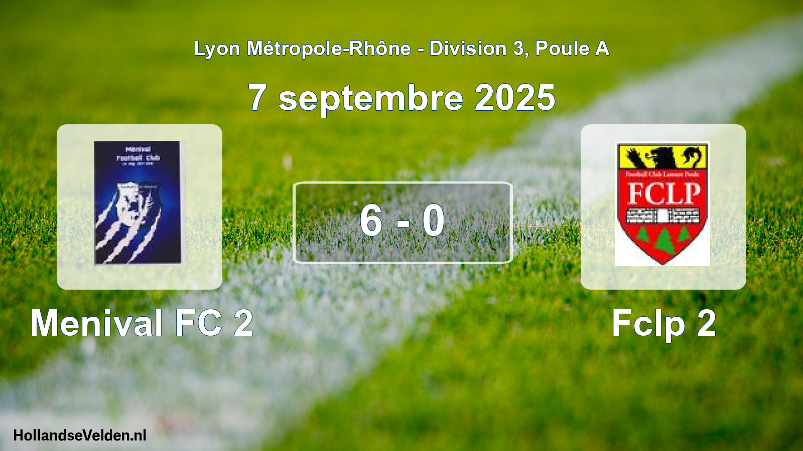 Gespeelde wedstrijd: Menival FC 2 - Fclp 2 6 - 0 (7 september 2025)