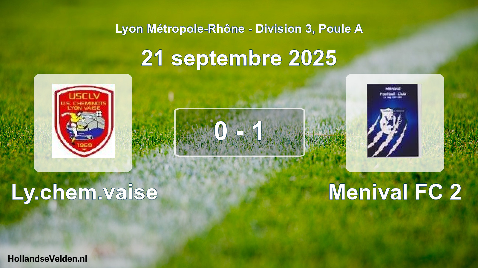 Gespeelde wedstrijd: Ly.chem.vaise - Menival FC 2 0 - 1 (21 september 2025)