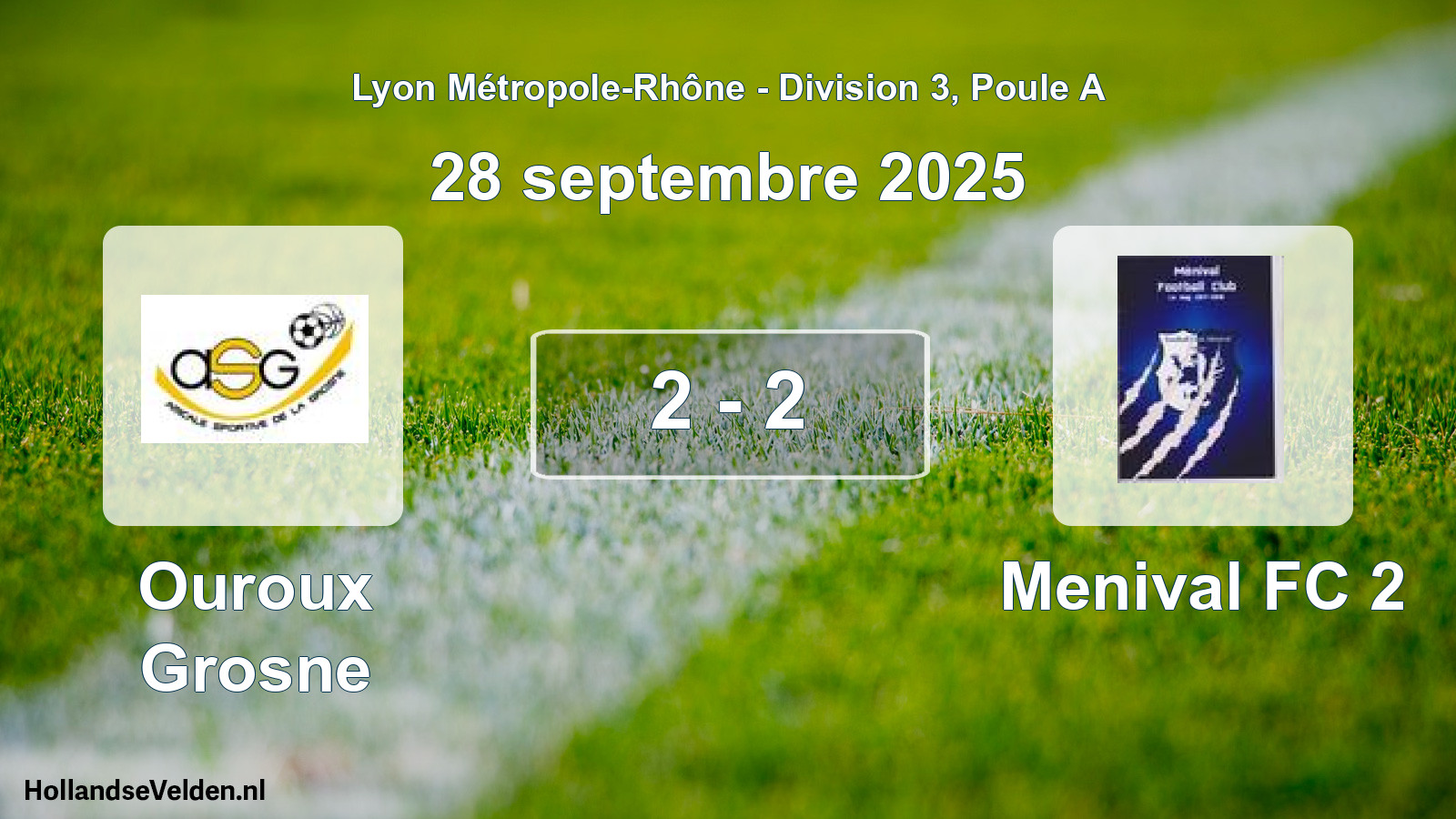 Gespeelde wedstrijd: Ouroux Grosne - Menival FC 2 2 - 2 (28 september 2025)