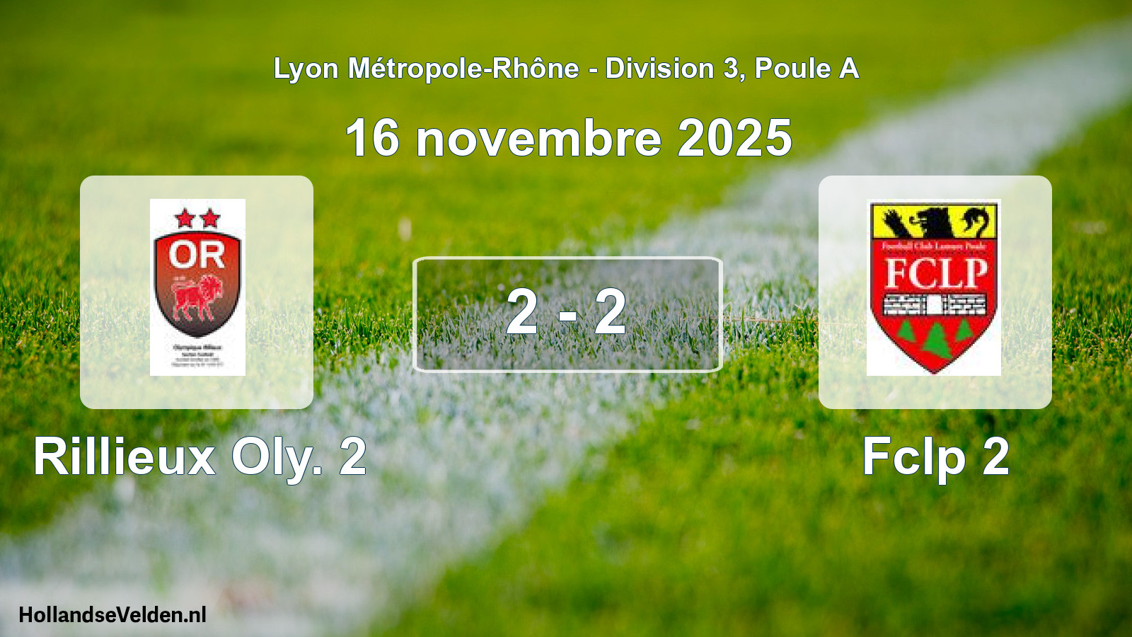 Gespeelde wedstrijd: Rillieux Oly. 2 - Fclp 2 2 - 2 (16 november 2025)