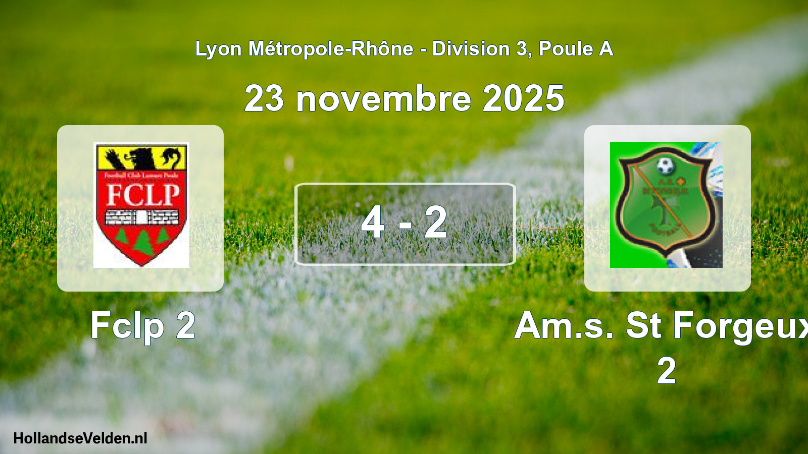 Gespeelde wedstrijd: Fclp 2 - Am.s. St Forgeux 2 4 - 2 (23 november 2025)