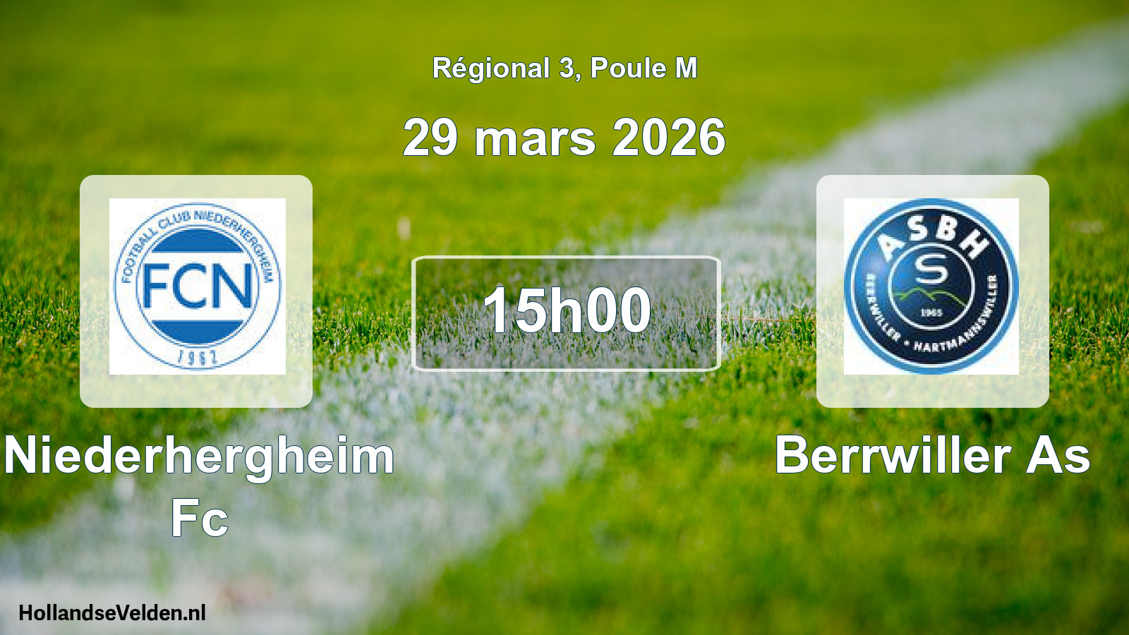 Scheduled Match: Niederhergheim Fc - Berrwiller As (29 March 2026)