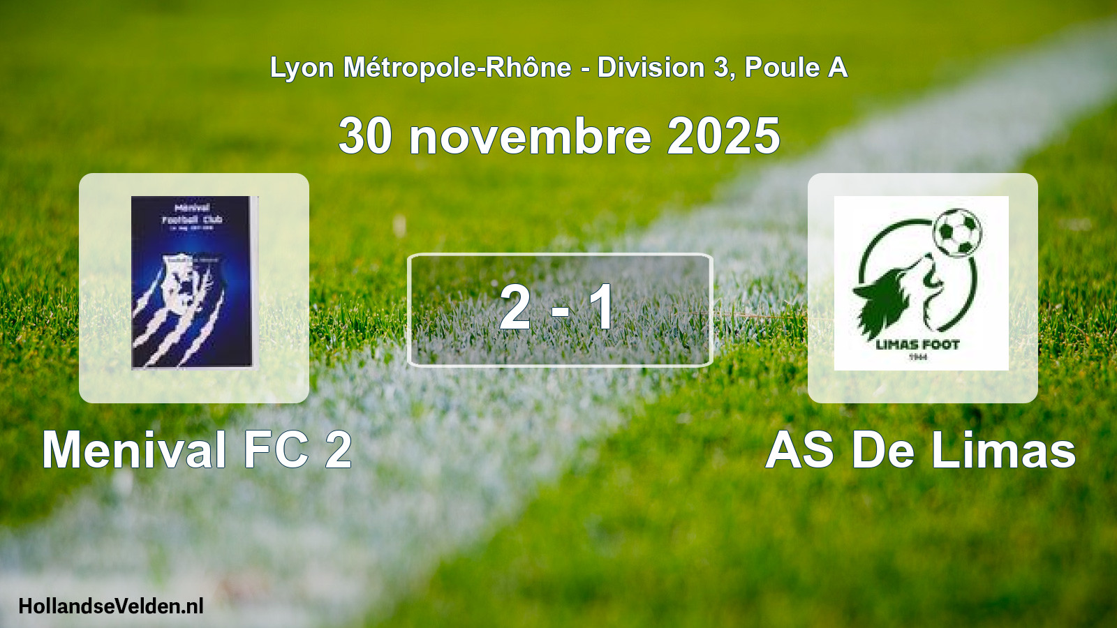 Gespeelde wedstrijd: Menival FC 2 - AS De Limas 2 - 1 (30 november 2025)