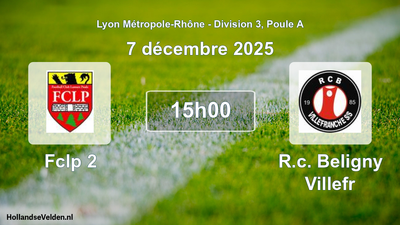 Geplande wedstrijd: Fclp 2 - R.c. Beligny Villefr (7 december 2025)