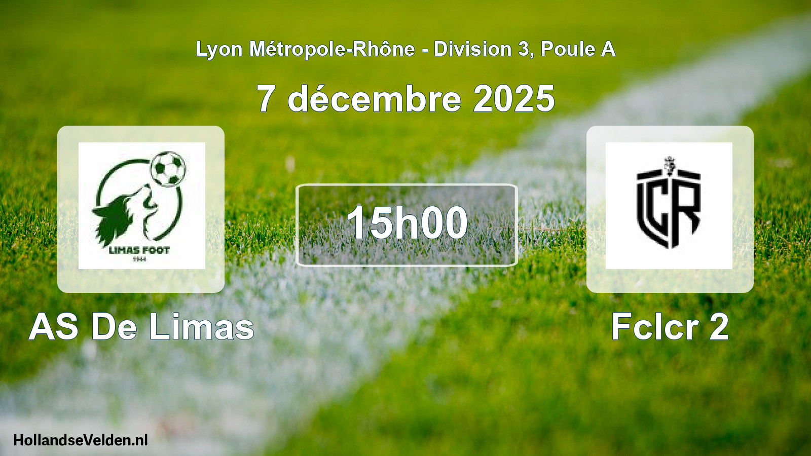 Geplande wedstrijd: AS De Limas - Fclcr 2 (7 december 2025)