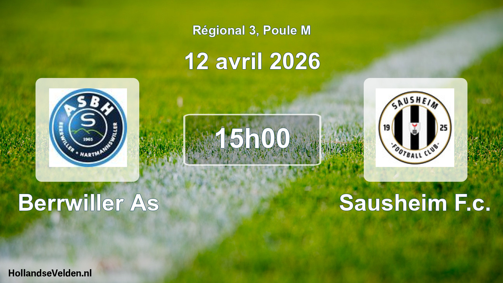 Geplande wedstrijd: Berrwiller As - Sausheim F.c. (12 avril 2026)