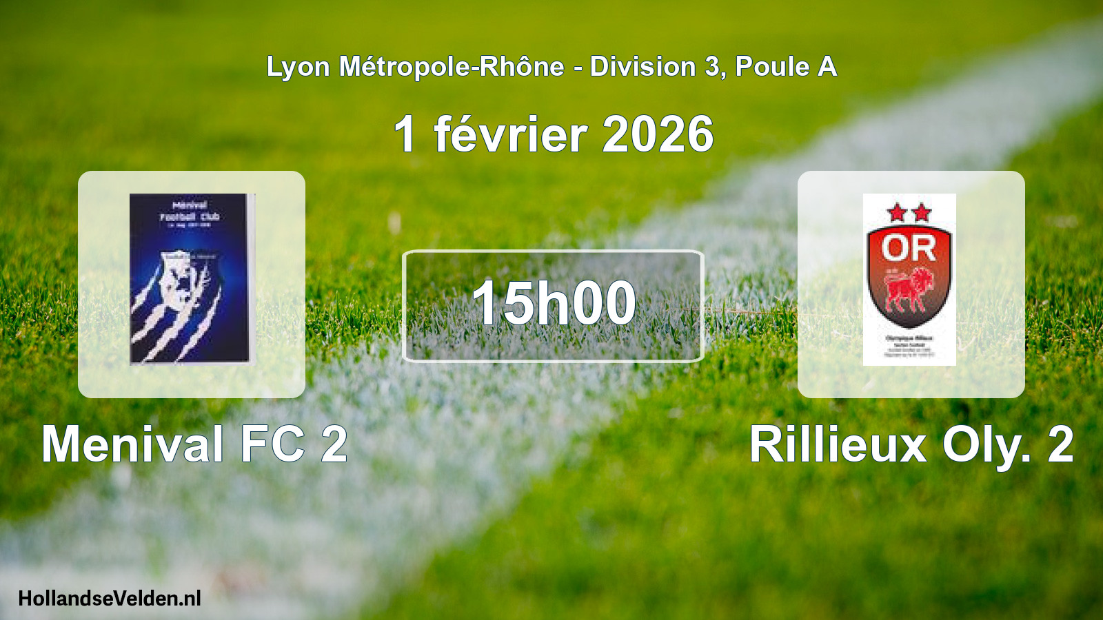 Geplande wedstrijd: Menival FC 2 - Rillieux Oly. 2 (1 februari 2026)