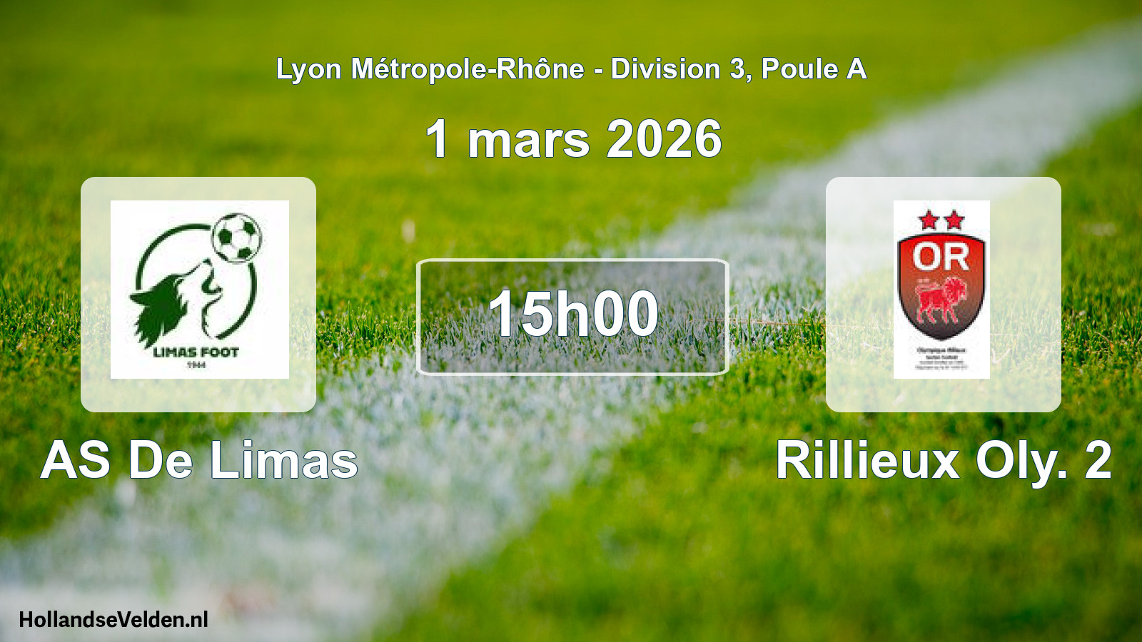 Geplande wedstrijd: AS De Limas - Rillieux Oly. 2 (1 maart 2026)