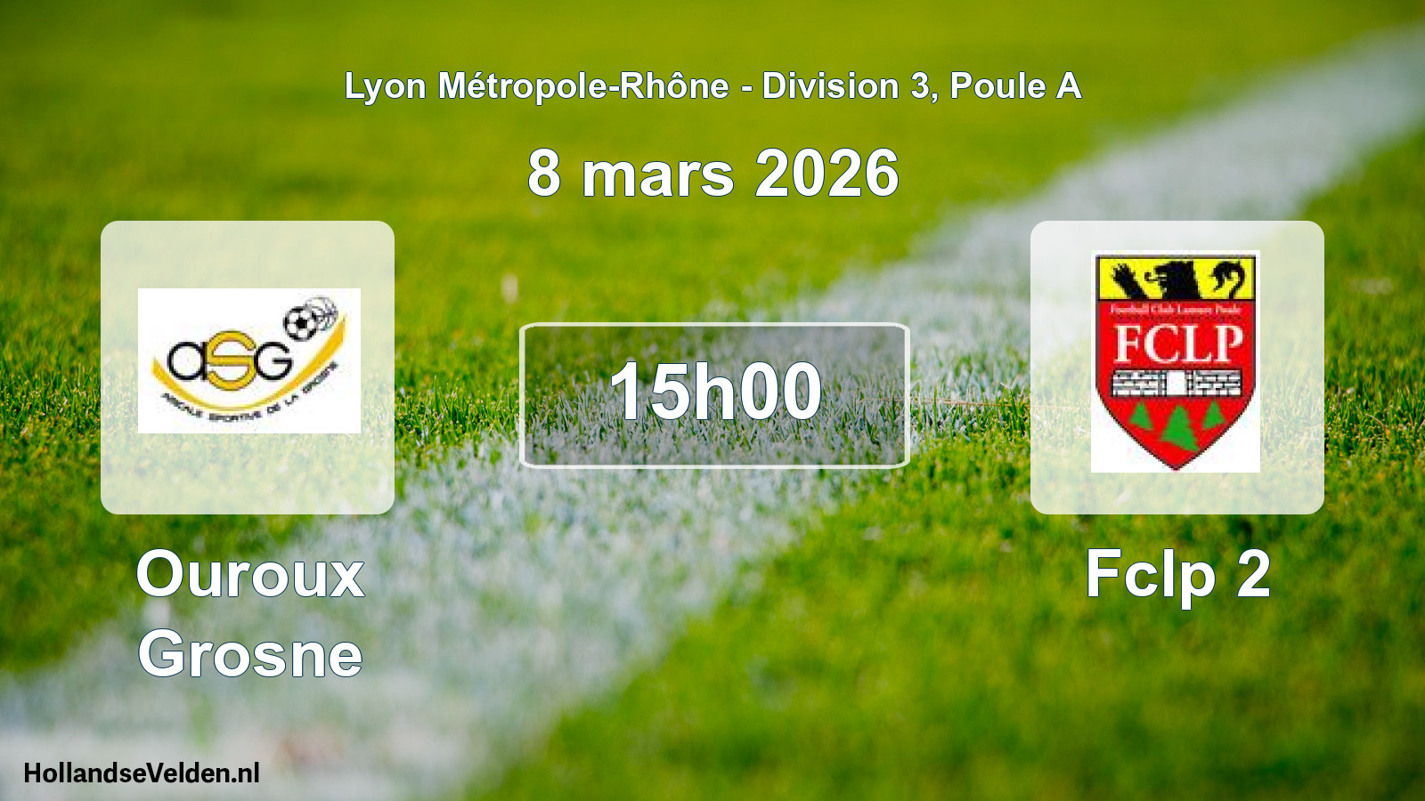 Geplande wedstrijd: Ouroux Grosne - Fclp 2 (8 maart 2026)