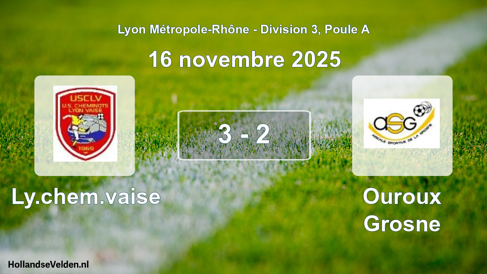 Gespeelde wedstrijd: Ly.chem.vaise - Ouroux Grosne 3 - 2 (16 november 2025)