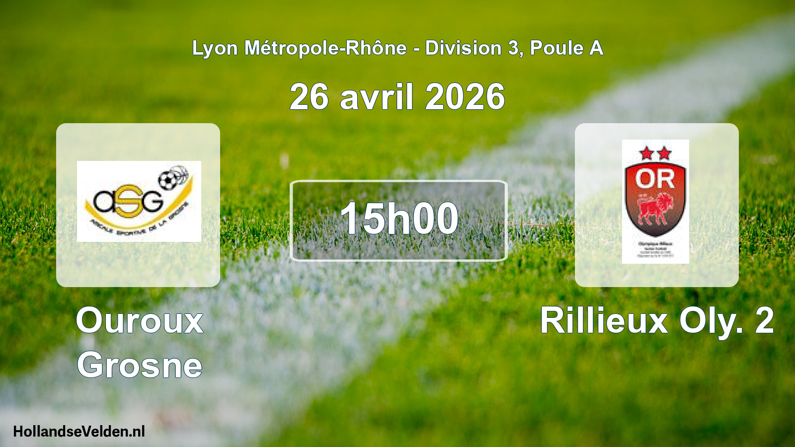 Geplande wedstrijd: Ouroux Grosne - Rillieux Oly. 2 (26 april 2026)