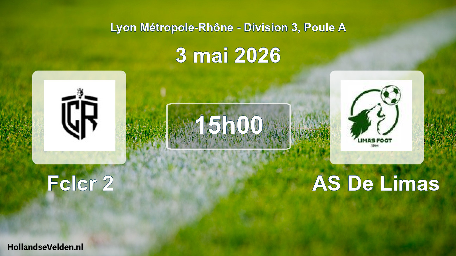 Geplande wedstrijd: Fclcr 2 - AS De Limas (3 mei 2026)