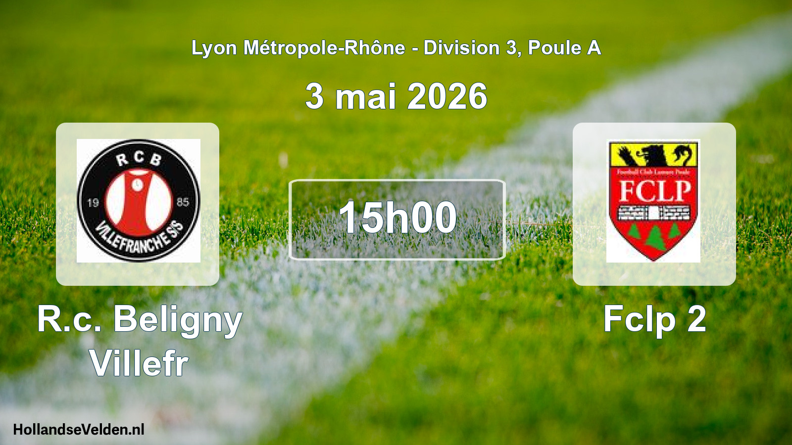Match programmé: R.c. Beligny Villefr - Fclp 2 (3 mai 2026)