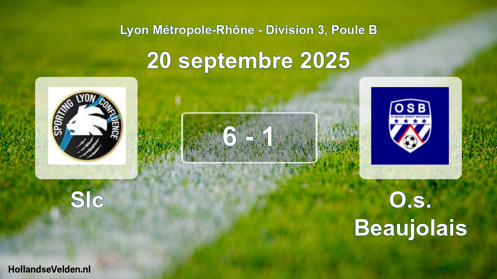 Match joué: Slc - O.s. Beaujolais 6 - 1 (20 septembre 2025)