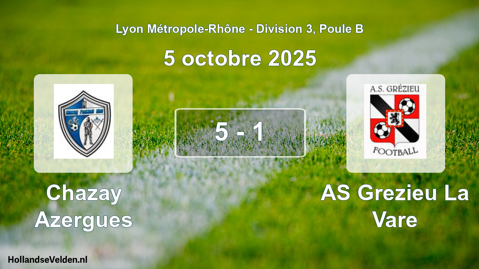 Match joué: Chazay Azergues - AS Grezieu La Vare 5 - 1 (5 octobre 2025)