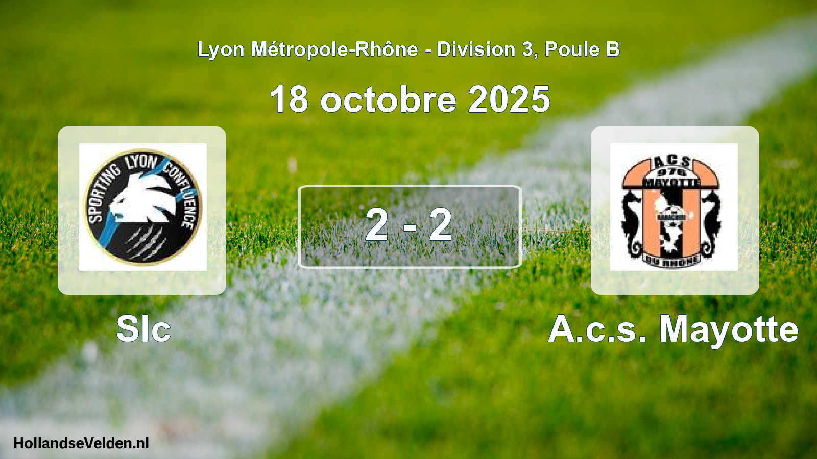 Gespeelde wedstrijd: Slc - A.c.s. Mayotte 2 - 2 (18 oktober 2025)