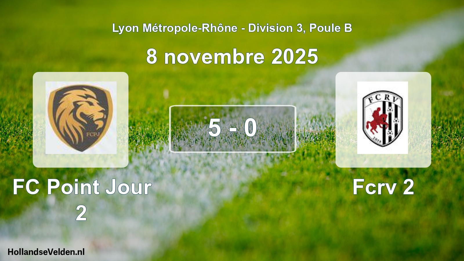 Gespeelde wedstrijd: FC Point Jour 2 - Fcrv 2 5 - 0 (8 november 2025)