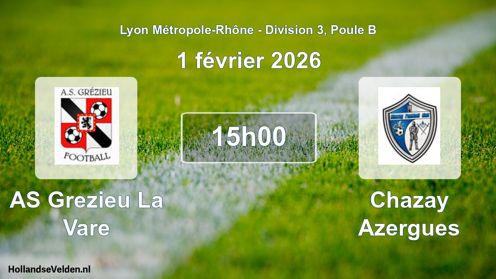 Match programmé: AS Grezieu La Vare - Chazay Azergues (1 février 2026)