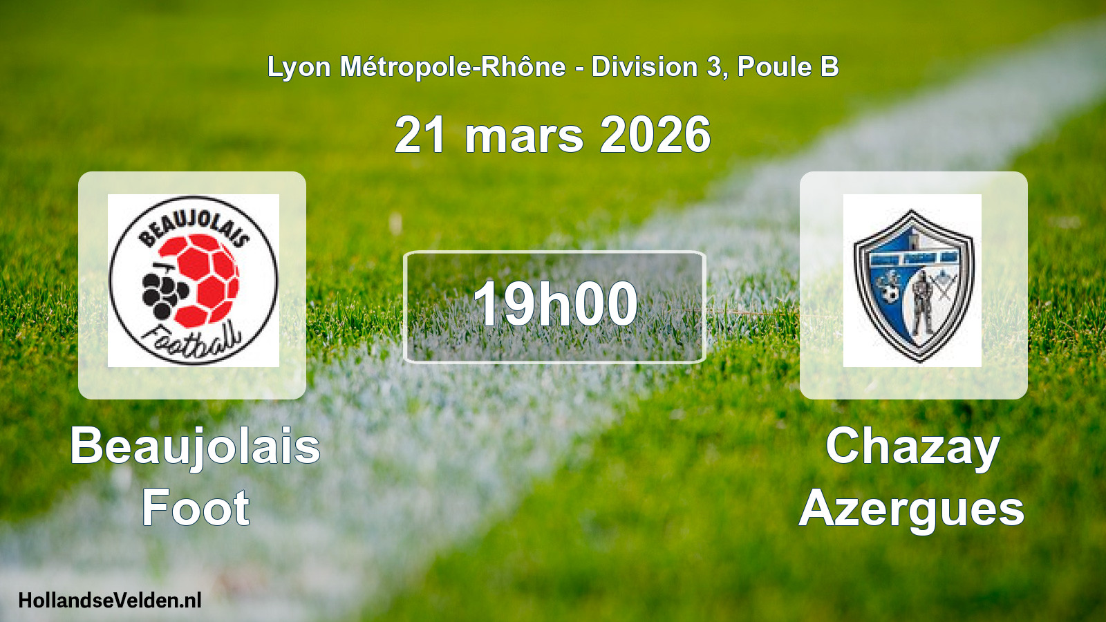 Geplande wedstrijd: Beaujolais Foot - Chazay Azergues (21 maart 2026)