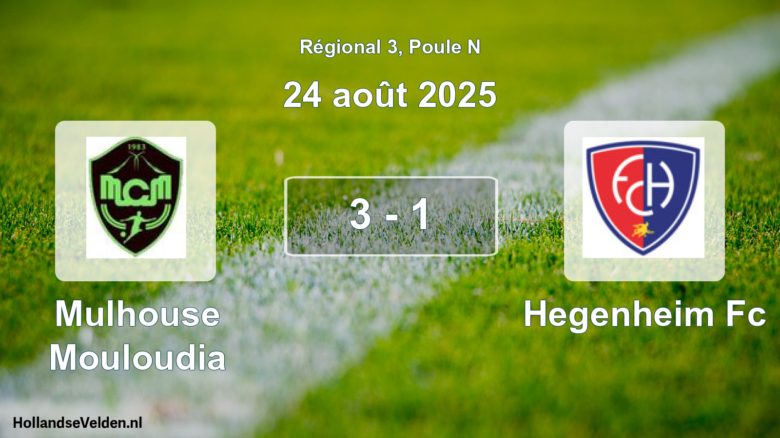 Gespeelde wedstrijd: Mulhouse Mouloudia - Hegenheim Fc 3 - 1 (24 août 2025)