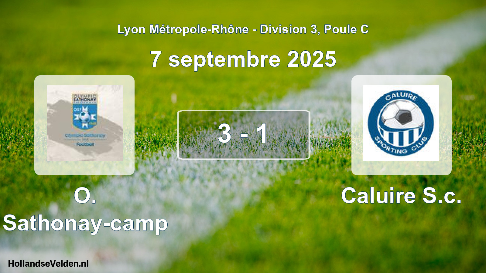 Gespeelde wedstrijd: O. Sathonay-camp - Caluire S.c. 3 - 1 (7 september 2025)