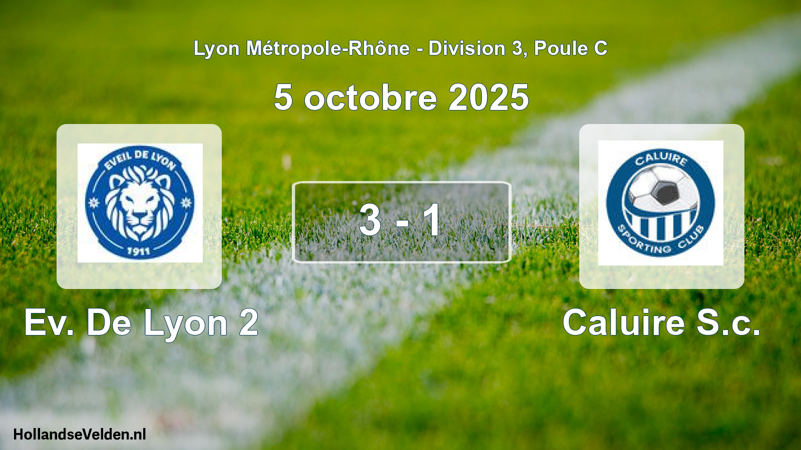 Total number of matches played: Ev. De Lyon 2 - Caluire S.c. 3 - 1 (5 October 2025)